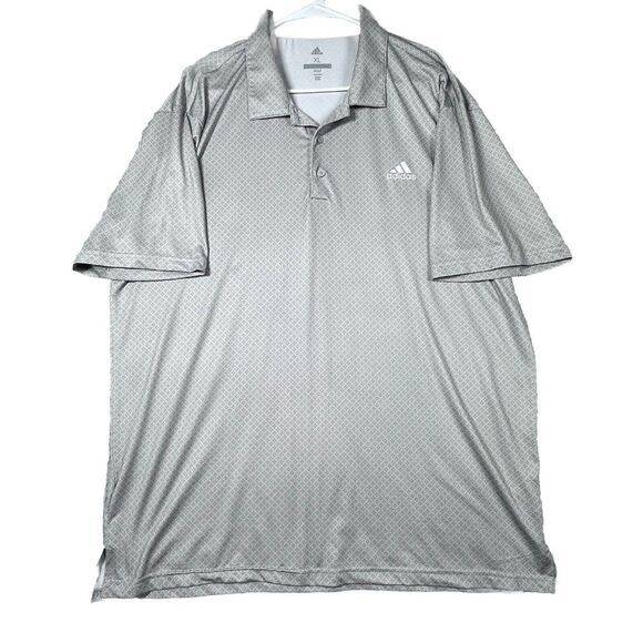 Adidas Golf‎ Polo Shirt Mens XL Gray Geometric Performance All Over Print - Picture 1 of 6